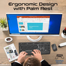 Promate ProCombo-14 Ergonomic Wireless Keyboard – Full Size Comfortable Typing Keyboard for Office, Home, and Professional Productivity Use
