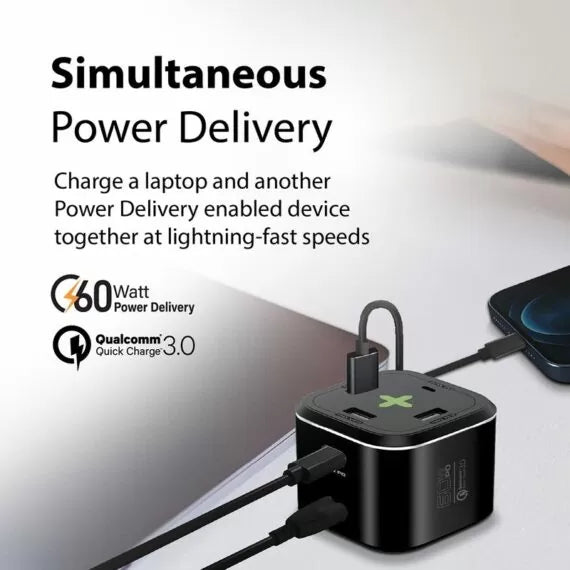Promate 80W Quick Charging Multi-Port Charging Station (PowerCube-PD80)