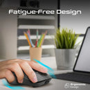 Promate Samo Dual Mode Rechargeable Wireless Mouse – Bluetooth & 2.4GHz Ergonomic High Precision Rechargeable Optical Mouse for Office, Home, Laptop, and Professional Use