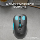 Promate Samo Dual Mode Rechargeable Wireless Mouse – Bluetooth & 2.4GHz Ergonomic High Precision Rechargeable Optical Mouse for Office, Home, Laptop, and Professional Use