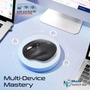 Promate Samo Tri Tri-Connect Wireless Mouse Rechargeable Battery 2.4GHz Dual Bluetooth – Ergonomic High Precision Multi-Device Optical Mouse for Office, Home, Laptop, and Professional Use