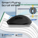 Promate Samo Tri Tri-Connect Wireless Mouse Rechargeable Battery 2.4GHz Dual Bluetooth – Ergonomic High Precision Multi-Device Optical Mouse for Office, Home, Laptop, and Professional Use