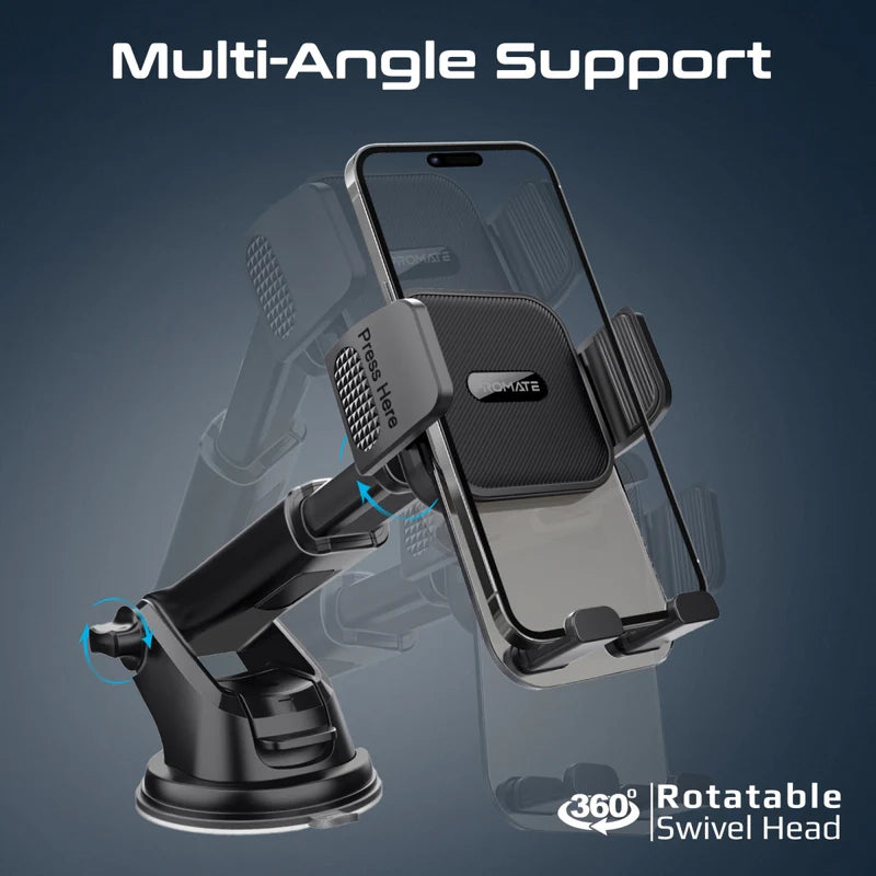 Promate TransHold-EXT Secure Smartphone Holder Kit with Multiple Mounting Options