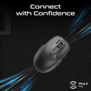 Promate UNIGLIDE EZGrip Ergonomic Wireless Mouse – Precision Engineered Wireless Mouse for Office, Gaming, Professional, and Home Use
