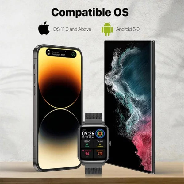 Promate watch-M18 Superfit 1.78″ Smartwatch Graphite