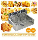 Redberry RBEF-62 6L+6L Double Electric Deep Fryer – Commercial Twin Tank Chips Fryer Machine with Free Power Extension&nbsp;