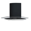 Ramtons RB/118 90CM Curved Glass Chimney Hood – Sleek Stainless Steel Kitchen Ventilation Hood with Curved Glass Canopy, Powerful Suction and Easy-Clean Filters for Smoke & Odour Removal