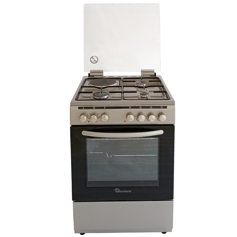 Ramtons RC/606 3G+1E 60x60 Silver Cooker – Gas &amp; Electric Oven, Durable &amp; Stylish Kitchen Appliance