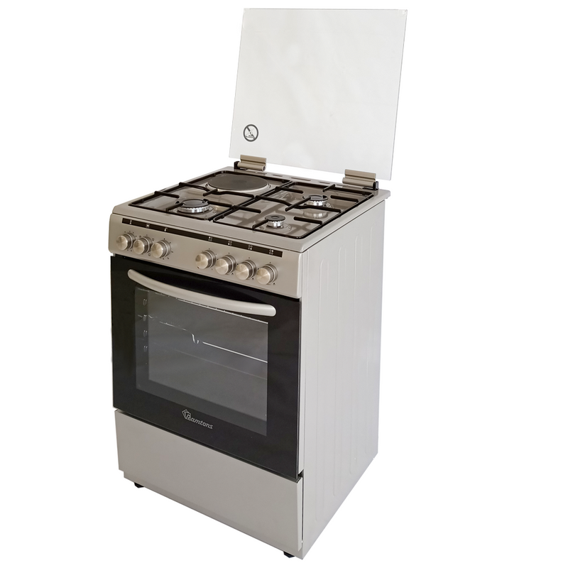 Ramtons RC/606 3G+1E 60x60 Silver Cooker – Gas &amp; Electric Oven, Durable &amp; Stylish Kitchen Appliance