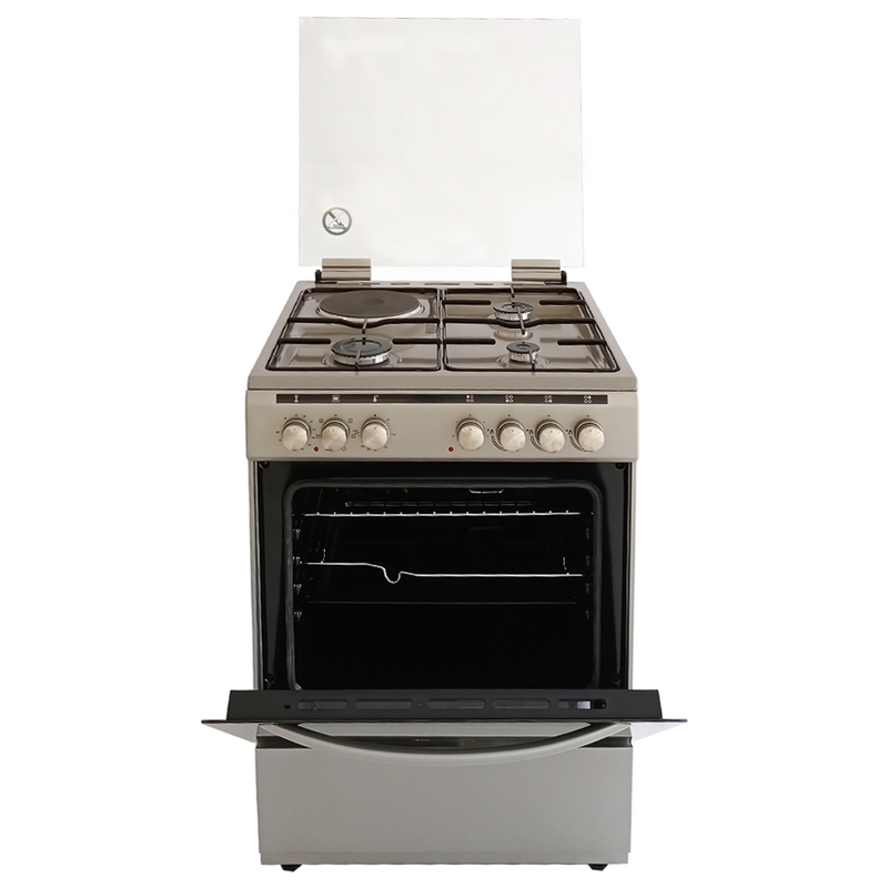 Ramtons RC/606 3G+1E 60x60 Silver Cooker – Gas &amp; Electric Oven, Durable &amp; Stylish Kitchen Appliance