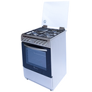 Ramtons RC/610 3G+1E 60x60 Half Inox Cooker – Powerful 3 Gas Burners + 1 Electric Plate, Durable Stainless Steel, Ideal for Home, Office & Small Commercial Kitchens