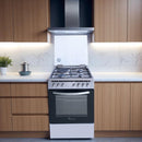 Ramtons RC/610 3G+1E 60x60 Half Inox Cooker – Powerful 3 Gas Burners + 1 Electric Plate, Durable Stainless Steel, Ideal for Home, Office & Small Commercial Kitchens