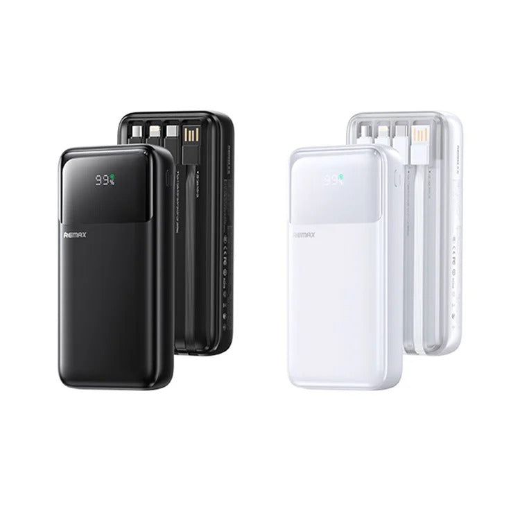 Remax FCP-2 For iPhone / Android 20000mAh Power Bank 20W PD 22.5W QC Fast Charging Built-in Cables