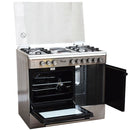 Ramtons RF/498 6 Burner 90x60 INOX Gas &amp; Electric Cooker – 4 Gas + 2 Electric Hotplates with Electric Oven &amp; Grill