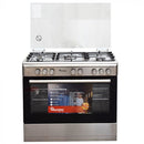 Ramtons RF/499 5-Burner Gas Cooker 90x60cm – Silver Inox, Electric Oven & Grill