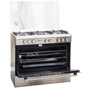 Ramtons RF/499 5-Burner Gas Cooker 90x60cm – Silver Inox, Electric Oven & Grill