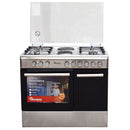 Ramtons RF/499 5-Burner Gas Cooker 90x60cm – Silver Inox, Electric Oven & Grill