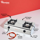 Ramtons RG/518 Gas Cooker 2 Burner Stainless Steel - Durable & Efficient Gas Stove for Home Cooking