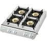 Ramtons RG/546 4 Gas Burner with Stand – Stainless Steel, Durable, High Heat Output, Easy to Clean, Home & Kitchen Use