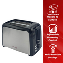 RAMTONS RM/564 2-Slice Pop-Up Toaster – Stainless Steel, Fast Heating, Adjustable Browning, Cancel & Reheat Functions, Home & Kitchen Use