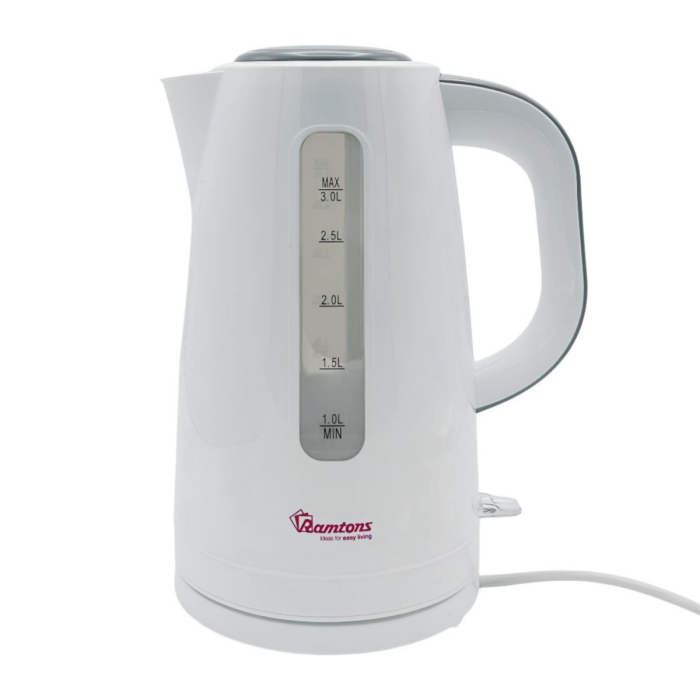 Ramtons RM/567 3L Corded Electric Kettle –Fast Boiling, Energy-Efficient, Durable &amp; Sleek White Kettle Perfect for Homes, Offices, and Everyday