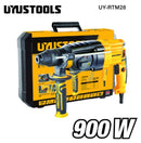 UyuStools UY-RTM28 Rotary Hammer Drill – Heavy-Duty Electric Hammer with SDS Plus Chuck, Variable Speed, Impact Function, Ideal for Concrete, Masonry, Wood, and Metal Drilling