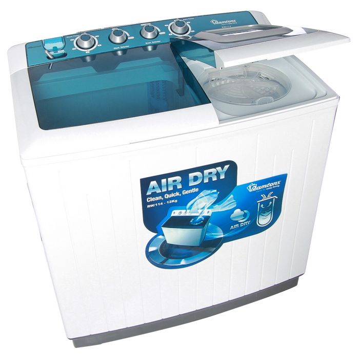Ramtons RW/114 Super Jumbo 12kg Twin Tub Washing Machine – Powerful Semi-Automatic Washer with Large Capacity, Fast Spin, and Energy-Saving Design