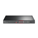 TP-Link 16-port PoE+ 10/100Mbps rackmount switch with 2 Gigabit ports