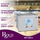 Roch RCF-350-G, 282L Chest Freezer – Energy Efficient Deep Freezer with Spacious Storage Capacity & Reliable Cooling Performance, 282L Chest Freezer – Energy Efficient Deep Freezer with Spacious Storage Capacity & Reliable Cooling Performance