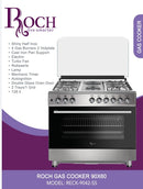 Roch RECK-9042-SS 90×60 CM Gas Cooker – A spacious and efficient cooking solution designed for reliable performance and convenient everyday meal preparation in modern kitchens