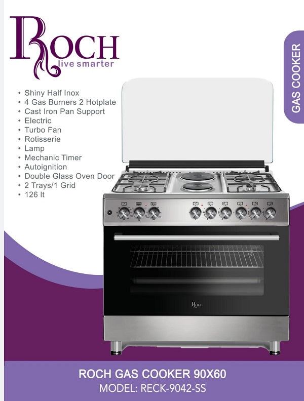 Roch RECK-9042-SS 90×60 CM Gas Cooker | Digital Store | Nairobi, Kenya