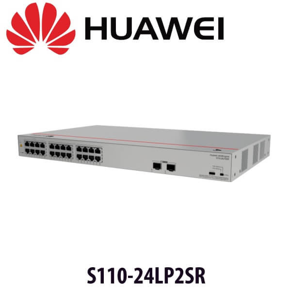 Huawei S110-24LP2SR 24-Port Gigabit PoE Network Switch - 24*10/100/1000 BASE-T Ports, 2*GE SFP ports, PoE+, AC Power