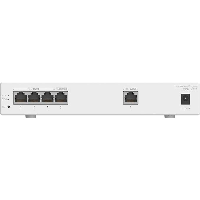 Huawei eKit S380-L4T1T Network Gateway - 1*GE WAN, 4*GE LAN, Up To 150 Users, Firewall and Forwarding Performance, 2Gbps