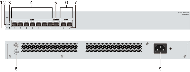 Huawei eKit S380-S8T2T Network Gateway - 2*GE WAN, 8*GE LAN, up to 250 users, Firewall and Forwarding Performance, 2Gbps