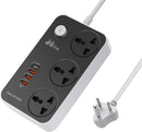 Ldnio SC3412 Power Strip With 3 Ways Power Socket, 4 USB Port 38W, Fast Charging USB-C, 2500 Watt Extension Socket