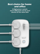 LDNIO SC3416 Universal Socket with 3 AC Outlets, Single Switch Control Extension with 4 USB 3250W Power Strip with 2M Cable