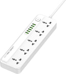 LDNIO SC5614 2500W Power Strip Extension Cable with 5 AC sockets, 6x USB Ports