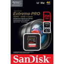 SanDisk Extreme PRO 256GB SDXC memory card 200MB/s SDSDXXD-256G-GN4IN retail package