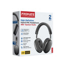 Promate SERENE High-Definition Hybrid ANC Headphones with 360° Spatial Audio – Premium Noise-Cancelling Wireless Headphones for Music, Gaming, Calls, Travel, and Professional Use