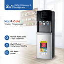 Sanford SF1416WD Premium 3-Tap Water Dispenser with Refrigerator – Hot, Cold & Normal Water for Home or Office 