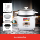 Sanford SF2501RC 1.8L Rice Cooker with Steamer 700W Non-Stick Inner Pot – Efficient Cooking with Steamer Function, Non-Stick Inner Pot for Easy Cleaning and Perfect Rice Every Time