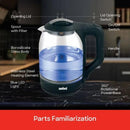 Sanford SF3354EK 1.8L 1600W Electric Glass Kettle – Fast Boiling, Durable, and Perfect for Homes