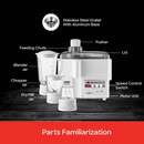 Sanford SF5501JB 4-in-1 Food Processor with Blender, Mincer &amp; Dry Mill – Compact multi-purpose kitchen processor for effortless blending, grinding, and food prep