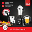 Sanford SF5913GM-A Premium 5-in-1 Mixer Grinder 1200W Stainless Steel Jars – Powerful Multi-Function Mixer Grinder for Home Use