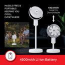 Sanford SF6659RSFN 10-Inch Rechargeable Oscillating Fan – Portable, Quiet &amp; Long Backup Fan