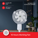 Sanford SF6659RSFN 10-Inch Rechargeable Oscillating Fan – Portable, Quiet &amp; Long Backup Fan