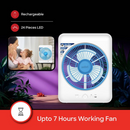 Sanford SF919BFN BS 12” Rechargeable Box Fan with LED Light – Portable design, and adjustable speed for convenient cooling anywhere