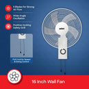 Sanford SF932WFN 16-Inch Wall Fan 60W – High-Velocity 5-Blades 3-speed pull cord, oscillation and tilt function, and durable ABS body perfect for home or office cooling.