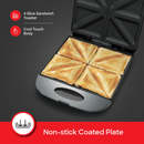 Sanford SF9901ST 4-Slice Sandwich Maker 1400W Non-Stick Plates – Quick &amp; Even Toasting for Breakfast