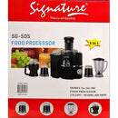 Signature SG-505 5-in-1 Food Processor – Multi-Function Chopping, Blending & Mixing, Powerful Motor, Perfect for Home, Office & Small Commercial Kitchens